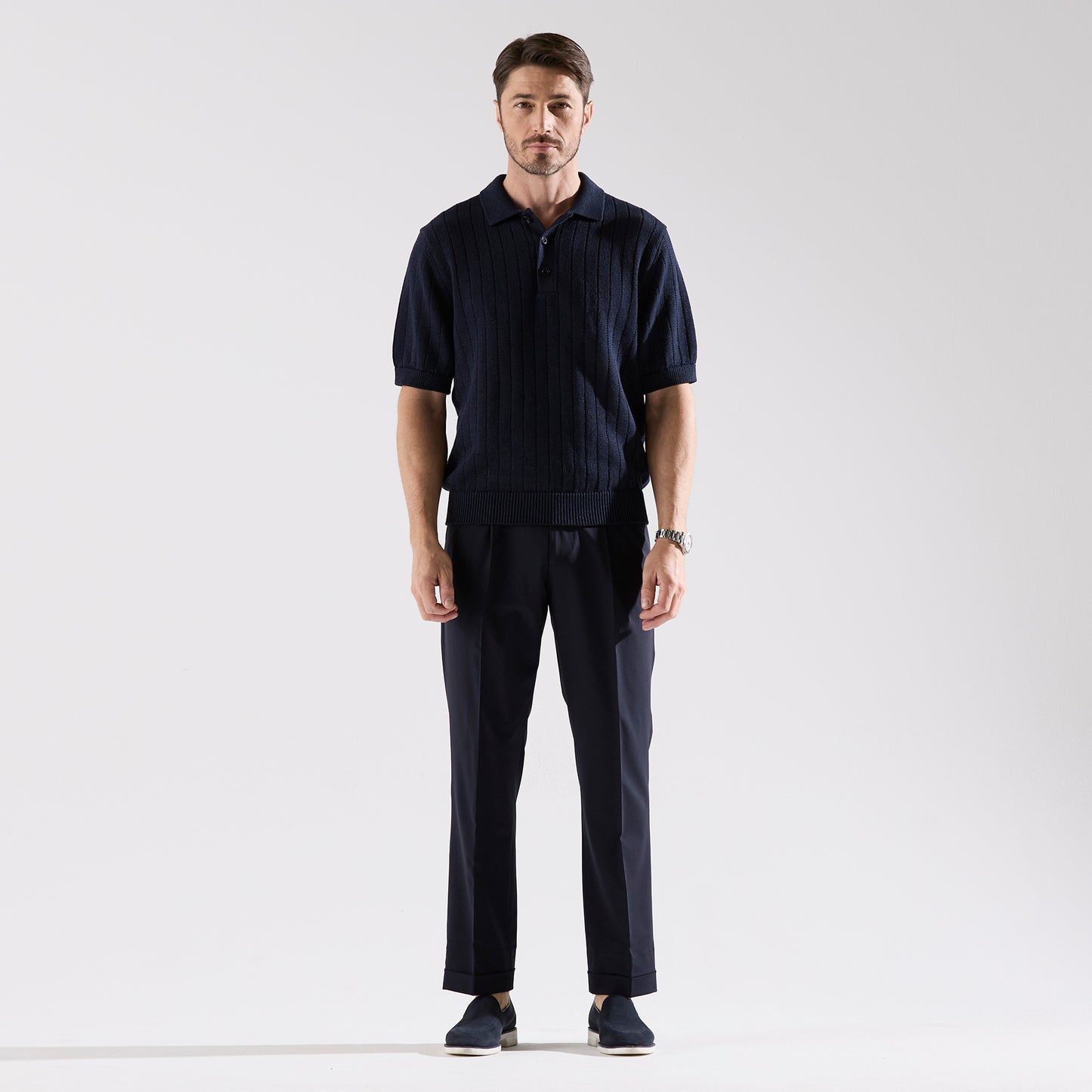 【期間限定/受注生産】tradi：リネアニットポロ（＃0442）