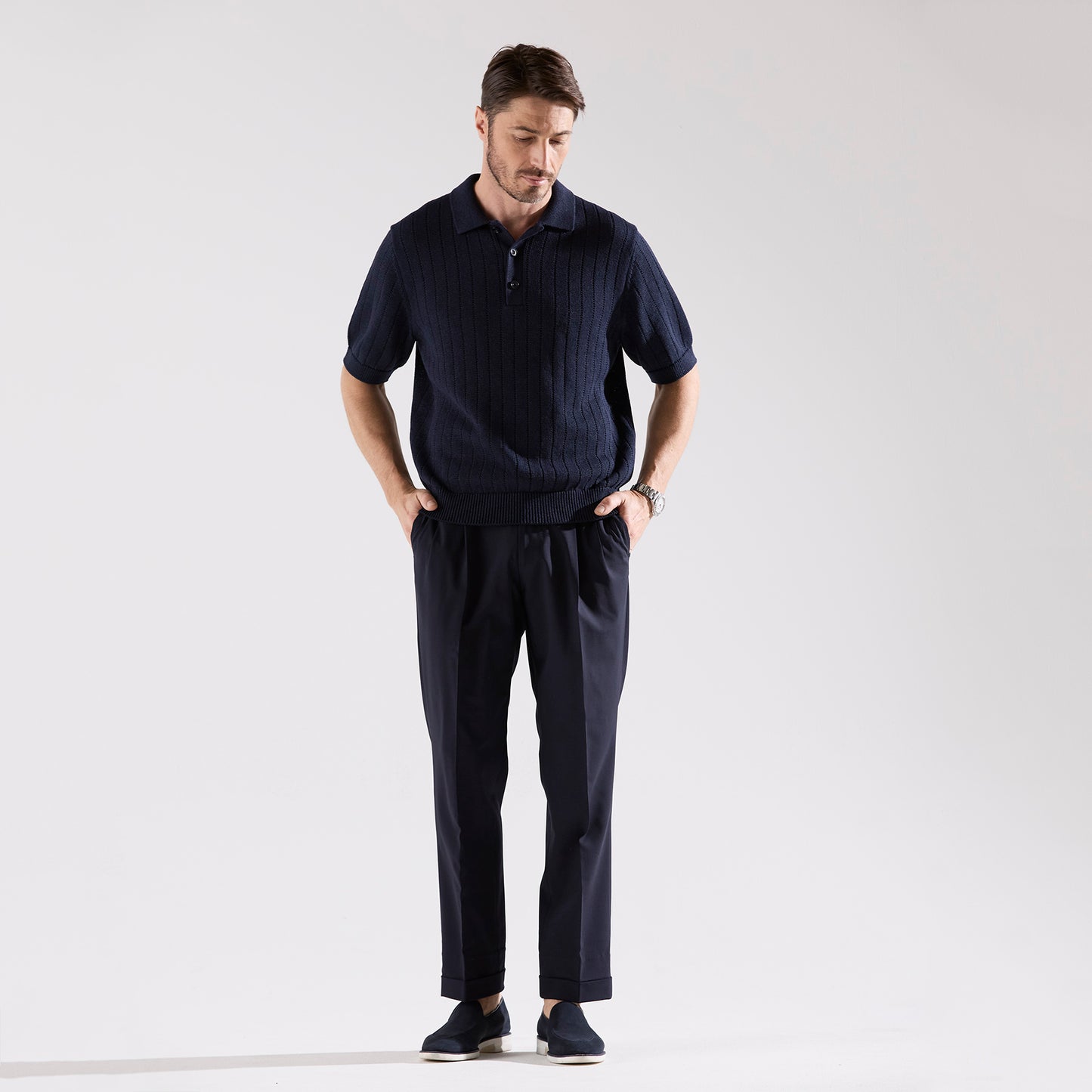 【期間限定/受注生産】tradi：リネアニットポロ（＃0442）