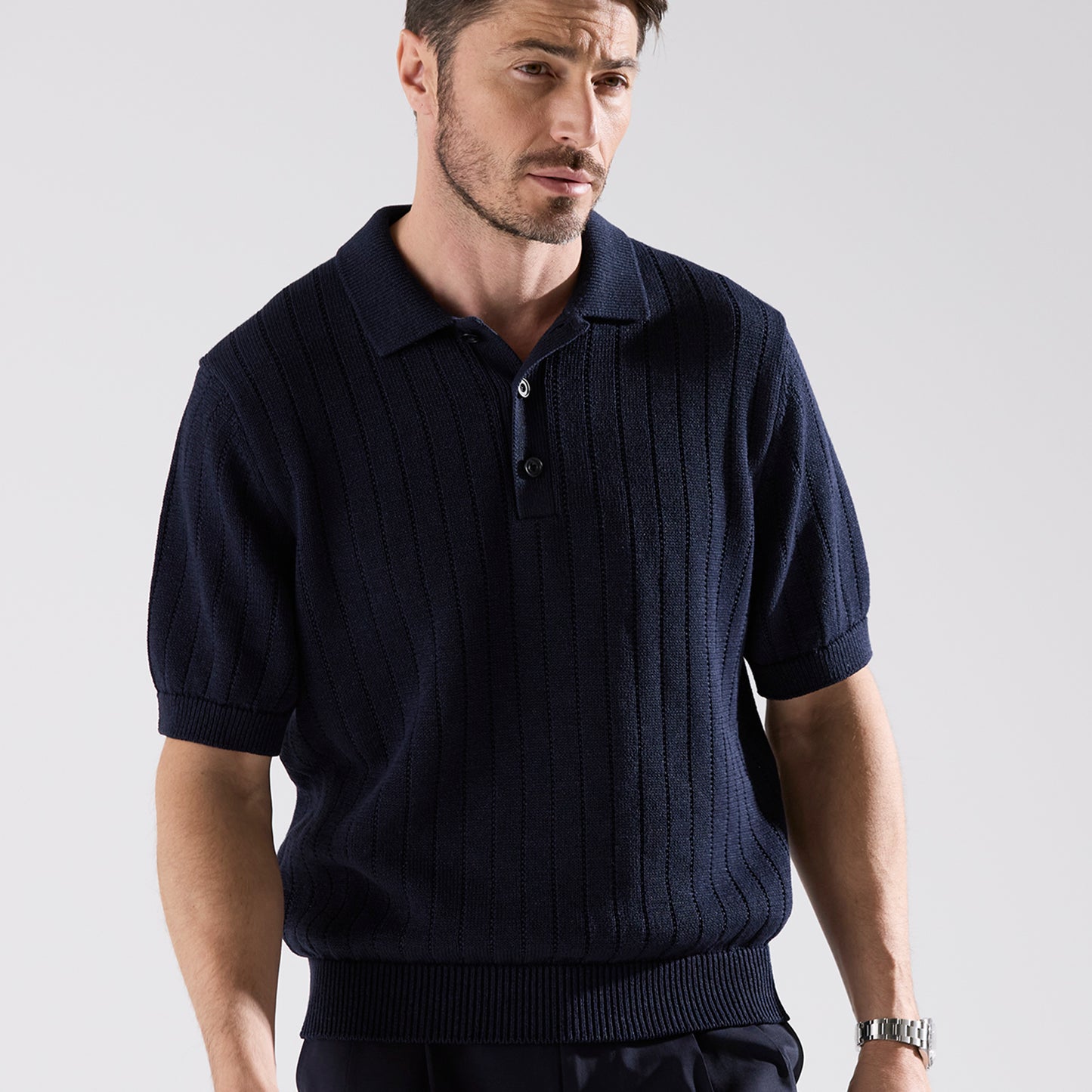 【期間限定/受注生産】tradi：リネアニットポロ（＃0442）